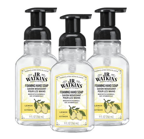 J.R. Watkins Foaming Hand Soap with Pump Dispenser, Moisturizing Foam Hand Wash, All Natural & Foaming Hand Soap with Pump Dispenser, Moisturizing Foam Hand Wash, All Natural