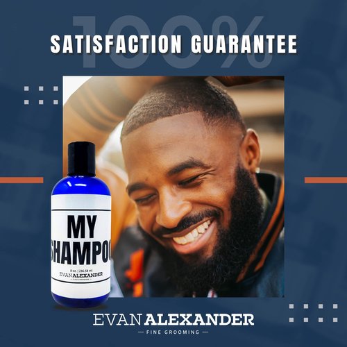 Evan Alexander Grooming MY Shampoo - Supports Hair Growth and Nourishes the Scalp with Peppermint Oil, Tea Tree Oil, Organic Aloe Vera - Vegan - 8 oz - Great Scent