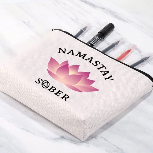 G2TUP Sober Gifts for Women Sober NA AA Sobriety Recovery Makeup Cosmetic Bag 12 Step Recovery Gifts (Sober Makeup Bag)
