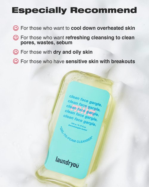 LAUNDRYOU Daily Deep Facial Gel-To-Foam Mild Cleanser with Pine & Lactobacillus Extract for Exfoliating Pore Refinement and Sebrum Control to Remove Makeup and Blackheads - (5.64 fl. oz)