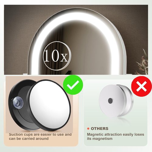 Gvnkvn Arched Makeup Vanity Mirror with Lights 17.2" Large LED Lighted Mirror, Hollywood Make Up Mirror with Lighting, Smart Touch, 360° Rotation, (Gold,Gift Box)