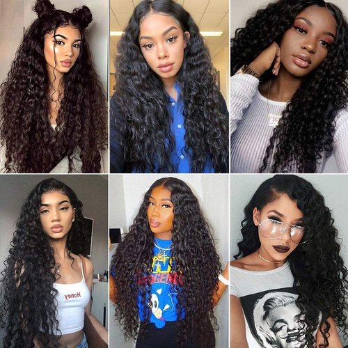 Water Wave Bundles Human Hair Unprocessed Brazilian Virgin 3 Bundles 12 14 16 Inch Natural Black Water Wave Bundle Human Hair Extensions 50 Gram Per Bundle