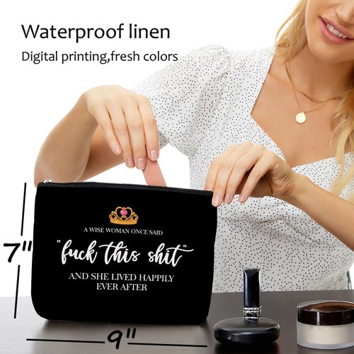 Funny Gifts for Women, Grandma, Strong Women Retirement Gifts Cool Gifts for Coworkers, Hostess Gift Ideas Gag Gifts Birthday Girls Weekend Fun Gifts Makeup Travel Bag Inspirational Cosmetic Bag