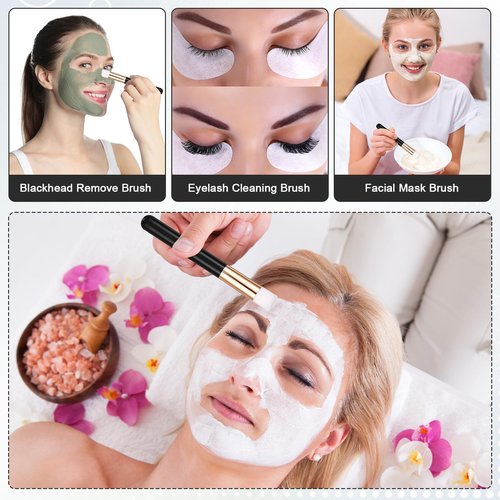 Yaomiao 130 Pcs Lash Shampoo Bottle Brushes Set 20 Foam Pump Dispenser 20 Cleaning Brush 20 Eyelash Extension Spoolies Tube 20 Instructions Cards 20 Aftercare Bags 20 Facial Sponge(Black)