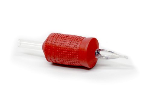BEZTAT 25mm (1 Inch) Ultra Premium Clear Disposable Tubes w/Red Soft Silicone Grip- 20 Pack Round Tip (7RT)