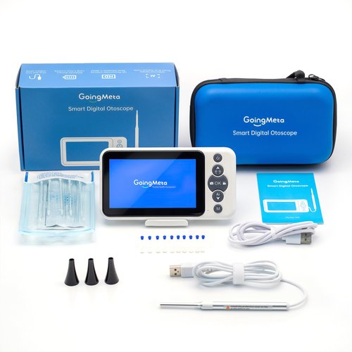 Goingmeta Ear Wax Removal Tool with Camera, Digital Otoscope with Gyroscope - 4.5 Inch HD Screen, 3.9mm Ultra-Thin Probe, 6 LED Light, Video/Photo Capture, 3000mAh Battery & 4GB SD Card
