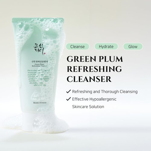 Beauty of Joseon Dynasty Cream Hydrating Face Moisturizer for Dry with Green Plum Refreshing Cleanser Gel Type Deep Pore Cleansing