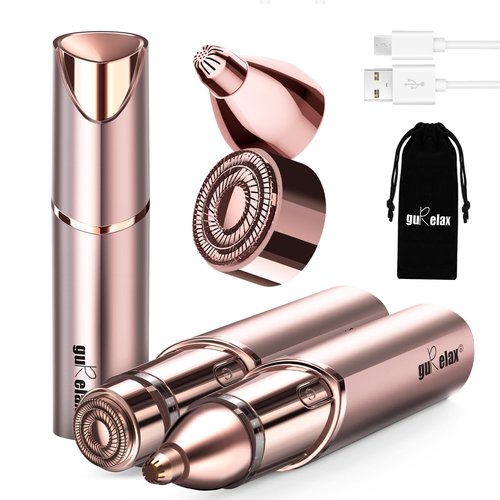 Facial Hair Remover for Women(Gen 3 Pro), Eyebrow Facial Trimmer, Luxury 2 in1 Hair Removal Device for Face, Lip, Nose, with Replacement Heads