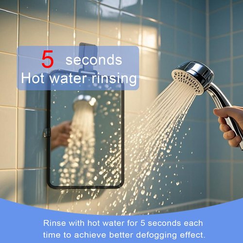 LUNCHIS Shower Mirror Fogless for Shaving Men Fog Free Anti Fog Bathroom No Fog Proof Anti-Fog Hanging Shatterproof RV (9” x 7”)