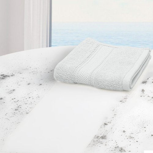 MoNiBloom 12-Piece 100% Cotton Face Wash Cloth Set for Bathroom Home Hotel Spa Gym Yoga Shower Highly Absorbent Ultra Soft Quick-Dry (White)