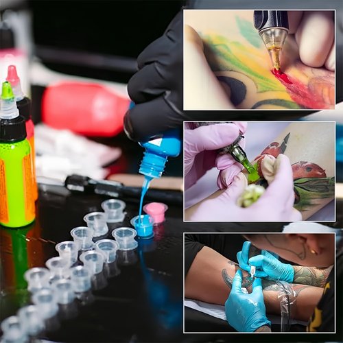 Tattoo Ink Caps Cups - 1000Pcs Disposable Plastic Pigment Tattoos Ink Caps Cups for Tattoo Ink, Tattoo Supplies