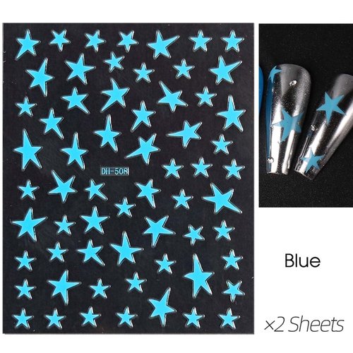 14 Sheets Star Nail Art Stickers Black White Pink Blue Laser Silver Gold Star Nail Decals Big Tiny Irregular Stars Stickers for Nails Self Adhesive Nail Art Supplies & Decorations for Women