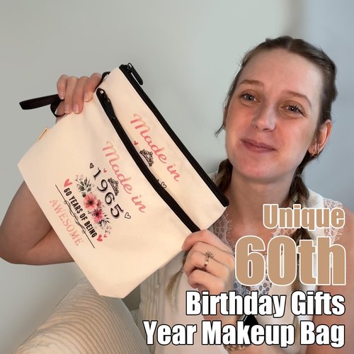 Vavabox 40th Birthday Gifts Women, Unique Gifts for Her, Makeup Bag with Zipper for Daily Use (Year-1985, White)