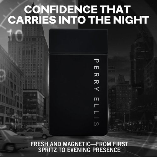 Perry Ellis Midnight Eau De Toilette Spray for Men - Mens Cologne, Long Lasting Perfume, EDT, Fragrance with Notes of Warm Woods, Cinnamon & Amber - 3.4 fl oz (100 mL)