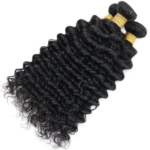 Ailabi Brazilian Curly Human Hair Bundles 08 10 12 Inch Deep Wave Bundles Human Hair 11A Unprocessed Virgin Quick Weave Sewn In Hair for Black Women