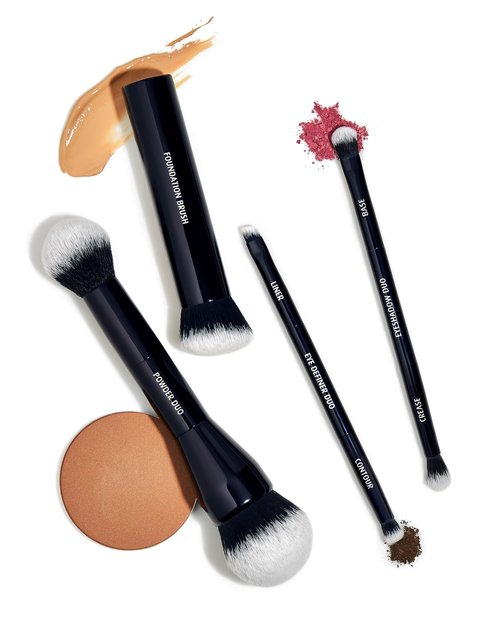 Lune+Aster Eye Definer Duo Brush | Dual-Ended Eye Makeup Brush To Apply Eyeliner, Blend Eyeshadow. Made with Alumium Handle, Vegan Bristles.