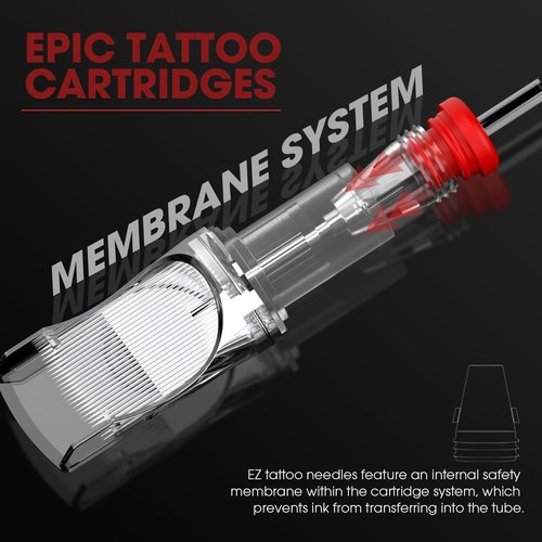 EZ EPIC Tattoo Cartridge Needles - 8Pcs #12 (45RM) Standard Curved Magnum for Tattooing Rotary Tattoo Pen Machine Supply Round Magnum - Revolution