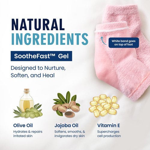 Dr. Frederick's Original Moisturizing Fuzzy Heel Socks - 6 Pairs - Cozy Gel-Lined Sleep Socks for Women & Men - Soothes Dry, Cracked Feet - Heel Repair - Variety Pack