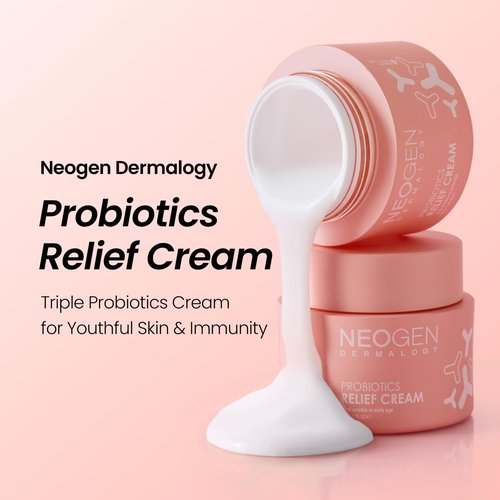 NEOGEN Probiotics Relief Cream 1.76 oz (50g) - Hydrating & Firming Facial Moisturizer with Probiotics Lactobacillus & Bifida & Collagen - Korean Skin Care