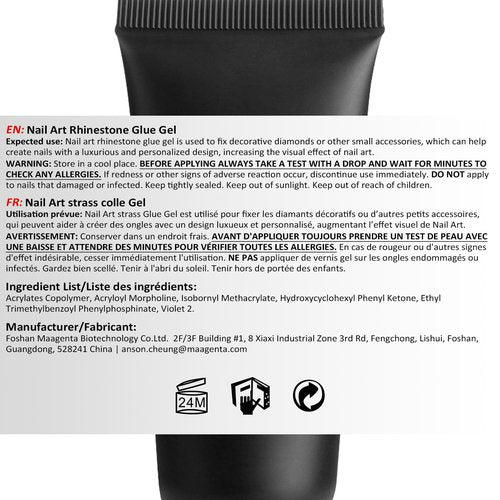 AIMEILI Hema Free Nail Rhinestone Glue for Nails, Cruelty Free, Vegan, Gel Nail Glue for Nail Charms Decoration
