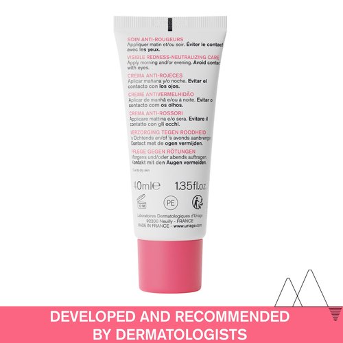 Uriage Roseliane Anti-Redness Cream with Green Pearls, Shea Butter, Ginseng & Algae Extracts | Soothes, Hydrates, Reduces Visible Redness, Paraben-Free, Non-Comedogenic, 40 mL / 1.35 oz