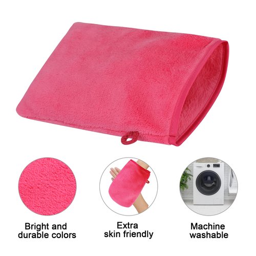 PHOGARY 10 PCS Microfiber Body Wash Mitts, Flannel Soft Face Mitten, Bath Spa Cloth, Reusable Makeup Remover Mitt Gloves, European Style Wash Cloth,6×8inch, 5 Colors