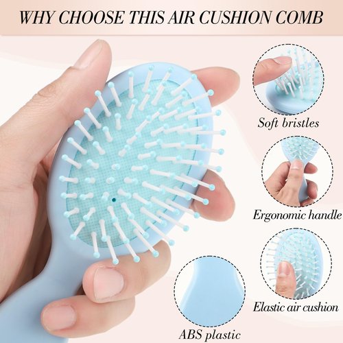30 Pcs Mini Wet Hair Brush and Wide Hair Combs, Travel Detangling Brush for Most Hair Types Stocking Stuffers for Women Girls
