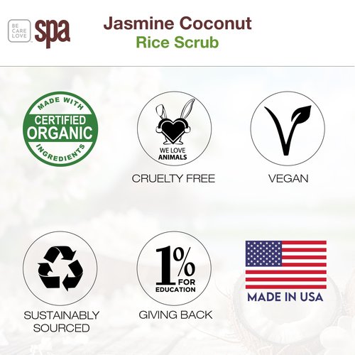 BCL SPA Rice Scrub, Jasmine Coconut, 16 Fl Oz