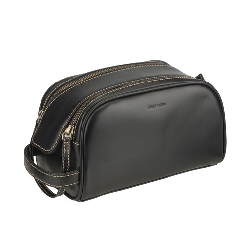 James Cuero Pemium Leather Toiletry Bag – Premium Dopp Kit, Shaving Kit, Travel Pouch, Bathroom Kit, Leather Cosmetic Travel Bag for Men and Women