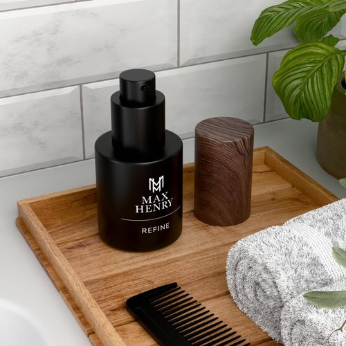 Max Henry Refine Men's Anti-Aging Eye Cream | Reduces Puffiness, Wrinkles, Dark Circles | Natural & Organic | Hyaluronic Acid + Peptide Complex with Matrixyl 3000™ | 20mL Pump