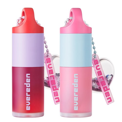 Evereden Kids Tinted Non Toxic Lip Gloss Kit: Ruby Red & Sakure Pink - Non Toxic Makeup Kit for Girls - Vegan Makeup - Hydrating Lip Gloss with Cherry, Peach, & Cranberry Oils