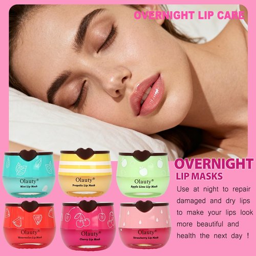 9 PCS Bee Lip Balm Honey Pot, Propolis Fruits Lip Balm Bulk, Hydrating Sleeping Lip Mask Overnight Prevention Dry & Cracked, Smooth Lips & Reduce Lip Lines