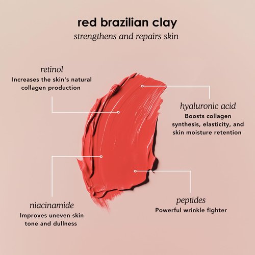 Glorio RENEW: 8 Collagen Boosting Clay Face Mask Treatments - Rare Red Clay - 8 Week Beauty Gift Set - Reduce Lines & Wrinkles - Retinol, Hyaluronic Acid, Facial Skin Care, Self Care, Skincare Women
