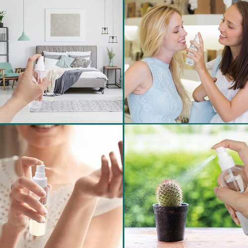 AODESTINY 100PCS 1oz/30ml Small Spray Bottle, Clear Fine Mist Spray Bottle Mini Empty Hair Spray Bottle, Plastic Refillable Cosmetic Containers for Plants, Cleaning, Misting & Skin Care