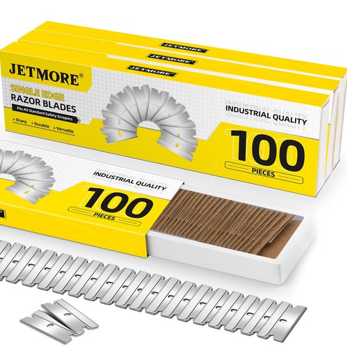 JETMORE 400 Pack Single Edge Razor Blades, Straight Razor Fit Most Standard Razor Blade Scraper, Single Blade razor Individually Wrapped, Razor Refills, Utility Blades for Glass, Tile, Metal, Window