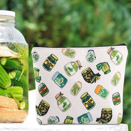 LEVLO Pickle Bundle Gift Pickle Bachelorette Pickle Lover Waterproof Zipper Pouch Pickle Queen For Women Girls BFF(PICKLE)