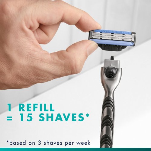 Gillette Mach3 Shaving Razor for Men, 1 Razor Gillette 3-Blade Handle for Men’s Grooming, 10 Razor Blade Refills, Lubrication Strip