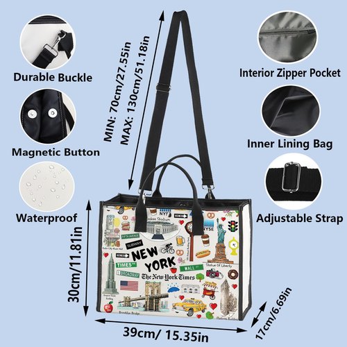 WZMPA New York Cosmetic Bag New YorkSouvenir Gift Vacation Makeup Zipper Pouch City Merchandise (New York-TB)
