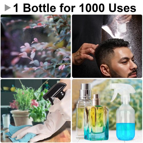 CZXNBI Plastic Spray Bottles - 10.5OZ/300ML Empty Spray Bottles for Cleaning Solutions,Pet, Essential Oils, Hair, Cooking - Mist/Stream Water Bottle