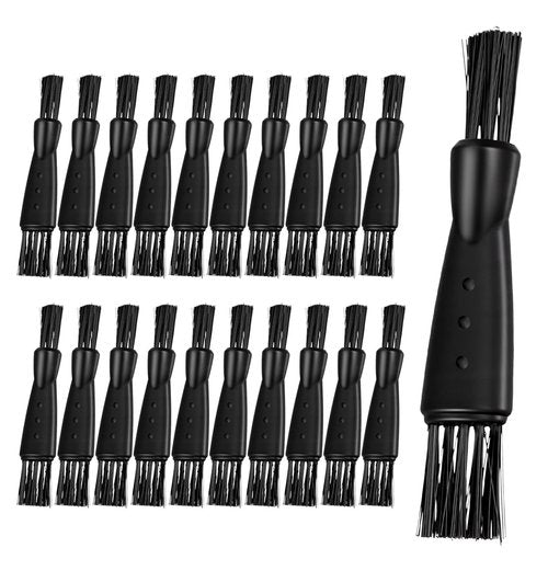 20Pcs Clipper Cleaner, Small Clipper Brush Razor Cleaner Replacement for Shavers & Clippers Brush, Gap-Cleaning Tool of Women & Men's Grooming Hair Removal, Black