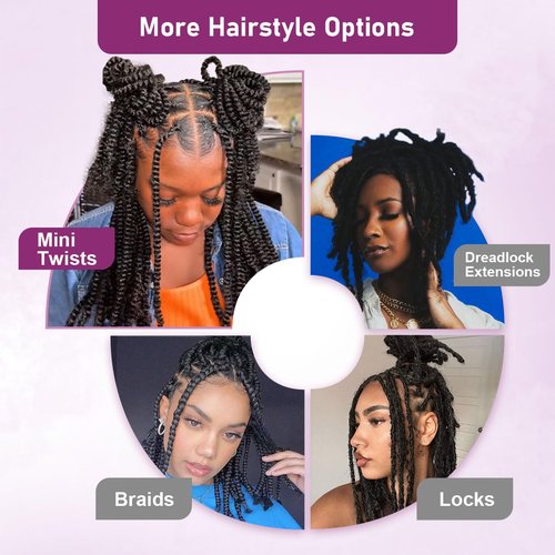 Sangtok Afro Kinky-Curly Human Hair Bulk for Twists, 16 Inch 50g Bulk Hair for Dreadlock Extensions Repair Locs Braiding, 100% 4C Human Bundles Hair(Black)