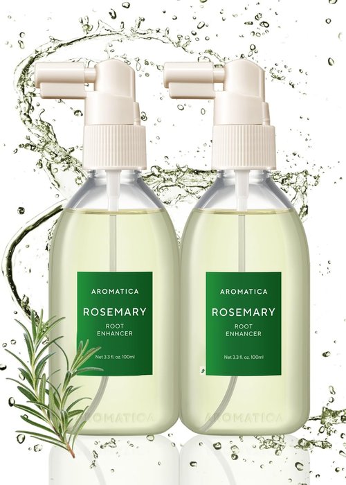 AROMATICA Root Enhancer (2 Packs) Rosemary Water Spray for Hair Growth – Korean Hair Care Oil for Scalp Detox – Flaky & Itchy & Dry Scalp Treatment – Free from Sulfate, Silicone, and Paraben (3.38oz)