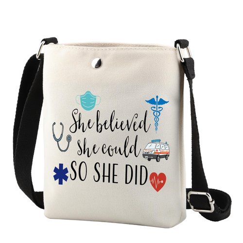 TSOTMO Emergency Medical Technician Gift She Believed She Could So She Did Inspirational EMT Makeup Bag (She Believed EMT CR)