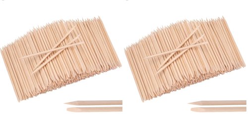Hedume 600 Pcs Orange Wood Nail Sticks, Double Sided Multi Functional Cuticle Pusher Remover, Pointed End & Flat End Manicure Pedicure Tool (Pack of 2)
