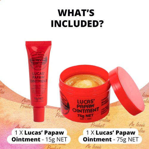 Lucas Pawpaw Lip Ointment, Lucas Pawpaw Cream, Lucas Pawpaw Ointment for Lips & Dry Skin - Unique All Skin Types, All Gender- Any Season Gift Pack with 75g and 15gr Pawpaw Balm Perfect for Easter Gift
