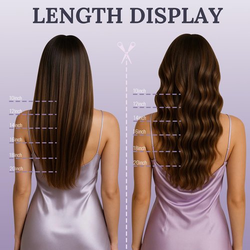 Fshine Invisible Wire Hair Extensions Real Human Hair Ombre 10/14 Brown to Dirty Blonde Fish Line Human Hair 12 Inch Secret Hairpiece Clip in Hair Extensions Add Volume 70 G