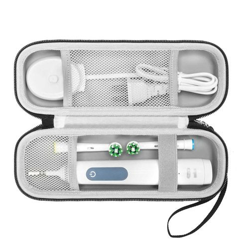 SnawikiBag Toothbrush Travel Case Compatible with Oral-B Pro 1000 3000 5000 7000 7500 9600/ for Philips/for Sonicare/for ProtectiveClean 4100 5100 6500 7500 Electric Toothbrush (Only Case-Black/Gray)