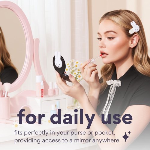 dearcloud Miffy Hi-Def Duo Compact Mirror - Travel-Friendly, Dual Magnification