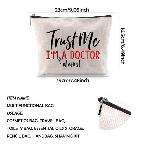 Generic WCGXKO Future Doctor Gift MD Gift Trust Me I’m Almost A Doctor Zipper Pouch Makeup Bag for Doctor Graduation (Almost A Doctor)