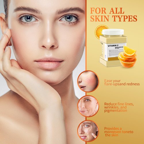 Truvenum Jelly Mask for Facials Professional,Vitamin C Jelly Face Mask,Brightening & Hydrating Mask, Nourishing & Tightening, Anti-Aging & Acne Treatment, Face Skin Care Bowl Set DIY Spa 23 Fl Oz